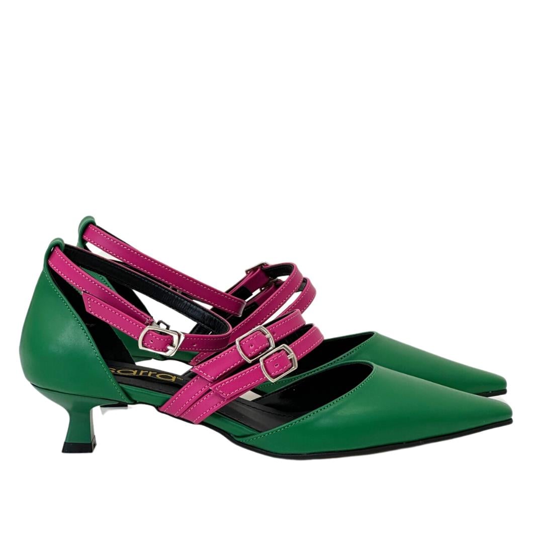 Üç Bantlı Tasarım Fındık Topuklu Stiletto