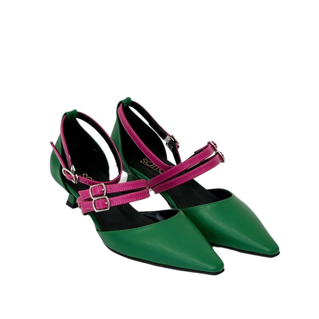 Üç Bantlı Tasarım Fındık Topuklu Stiletto