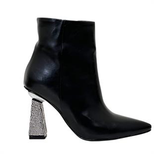10 Cm Tasarım Taş Topuklu Stiletto Bot