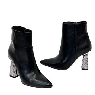 10 Cm Tasarım Taş Topuklu Stiletto Bot