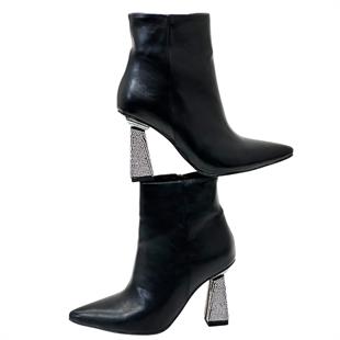 10 Cm Tasarım Taş Topuklu Stiletto Bot