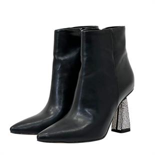 10 Cm Tasarım Taş Topuklu Stiletto Bot