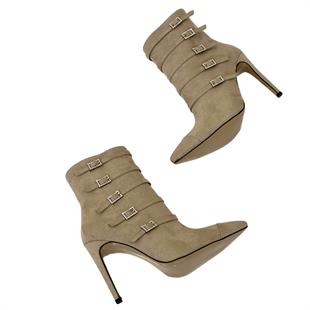 10 Cm Topuklu Taş Detaylı Tasarım Stiletto Bot