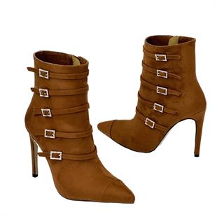 10 Cm Topuklu Taş Detaylı Tasarım Stiletto Bot