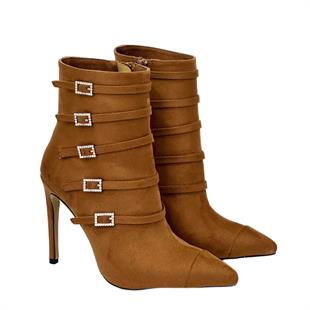 10 Cm Topuklu Taş Detaylı Tasarım Stiletto Bot