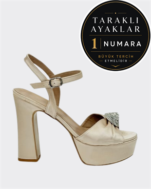 13 Cm Rahat Topuklu Toka Tasarımlı Platform Ayakkabı