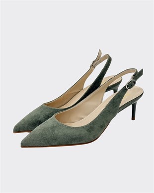 7 Cm Rahat Topuklu Arkası Açık Sade Stiletto