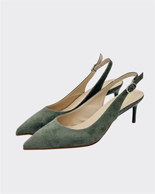 7 Cm Rahat Topuklu Arkası Açık Sade Stiletto