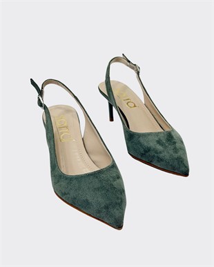 7 Cm Rahat Topuklu Arkası Açık Sade Stiletto