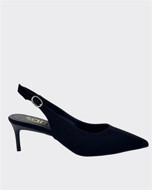 7 Cm Rahat Topuklu Arkası Açık Sade Stiletto