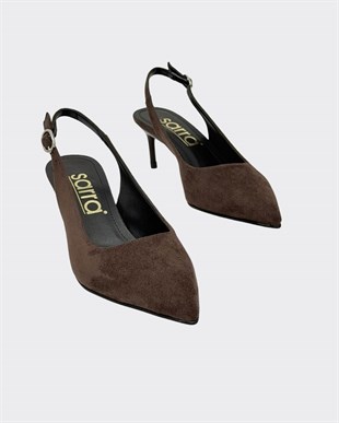 7 Cm Rahat Topuklu Arkası Açık Sade Stiletto