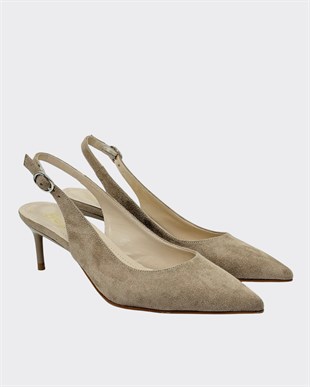 7 Cm Rahat Topuklu Arkası Açık Sade Stiletto