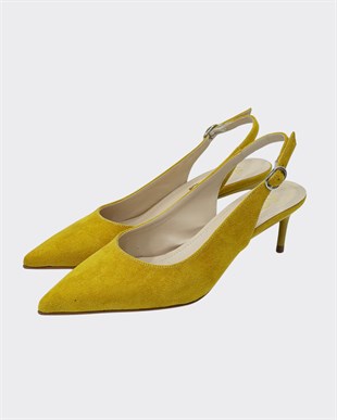 7 Cm Rahat Topuklu Arkası Açık Sade Stiletto