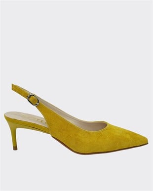 7 Cm Rahat Topuklu Arkası Açık Sade Stiletto