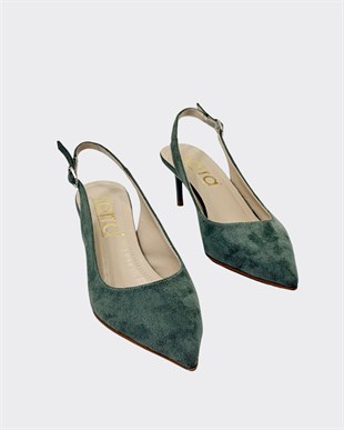 7 Cm Rahat Topuklu Arkası Açık Sade Stiletto