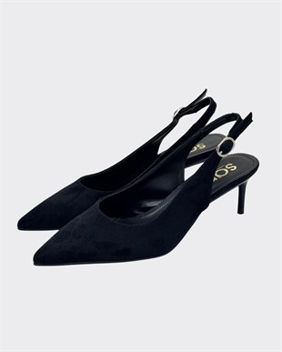 7 Cm Rahat Topuklu Arkası Açık Sade Stiletto
