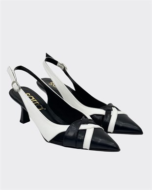 7 Cm Rahat Topuklu Arkası AçıK Stiletto