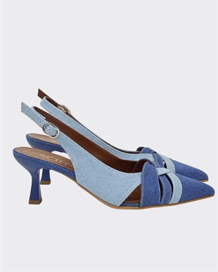 7 Cm Rahat Topuklu Arkası AçıK Stiletto