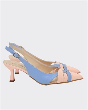7 Cm Rahat Topuklu Arkası AçıK Stiletto