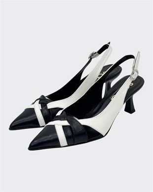 7 Cm Rahat Topuklu Arkası AçıK Stiletto