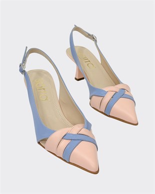 7 Cm Rahat Topuklu Arkası AçıK Stiletto