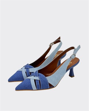 7 Cm Rahat Topuklu Arkası AçıK Stiletto