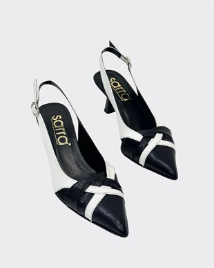 7 Cm Rahat Topuklu Arkası AçıK Stiletto