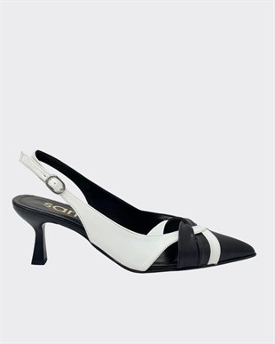 7 Cm Rahat Topuklu Arkası AçıK Stiletto