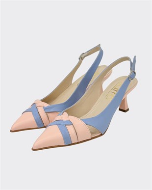 7 Cm Rahat Topuklu Arkası AçıK Stiletto