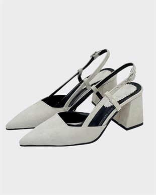 8 Cm Kalın Topuklu Sade Stiletto