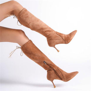 8 Cm Tasarım Topuklu Strec Stiletto Çizme