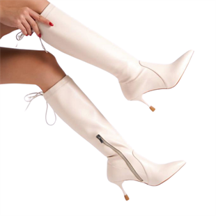 8 Cm Tasarım Topuklu Strec Stiletto Çizme