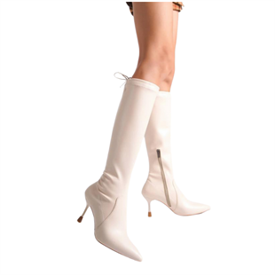8 Cm Tasarım Topuklu Strec Stiletto Çizme