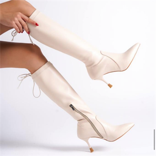 8 Cm Tasarım Topuklu Strec Stiletto Çizme