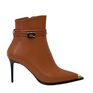 9 Cm Topuklu Toka Detaylı Tasarım Stiletto Bot