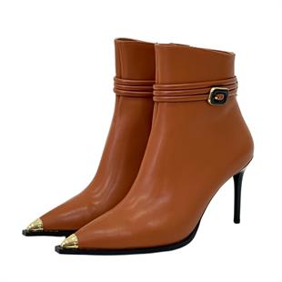 9 Cm Topuklu Toka Detaylı Tasarım Stiletto Bot