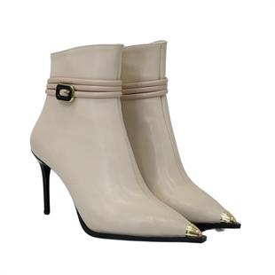 9 Cm Topuklu Toka Detaylı Tasarım Stiletto Bot