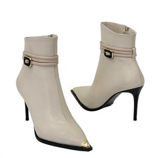 9 Cm Topuklu Toka Detaylı Tasarım Stiletto Bot