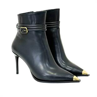 9 Cm Topuklu Toka Detaylı Tasarım Stiletto Bot