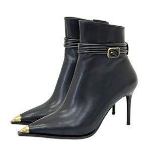 9 Cm Topuklu Toka Detaylı Tasarım Stiletto Bot