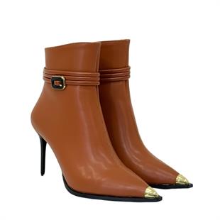 9 Cm Topuklu Toka Detaylı Tasarım Stiletto Bot