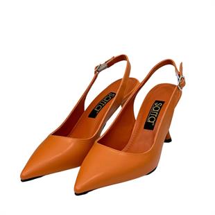 Arkası Açık 8 Cm Rahat Topuklu Stiletto