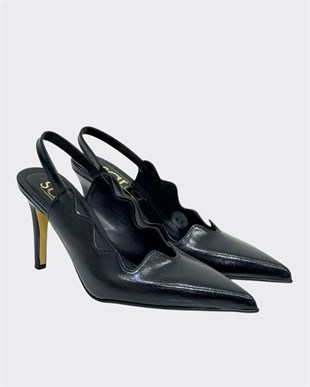 Asimetrik Kesimli 10 Cm Rahat Topuklu Stiletto