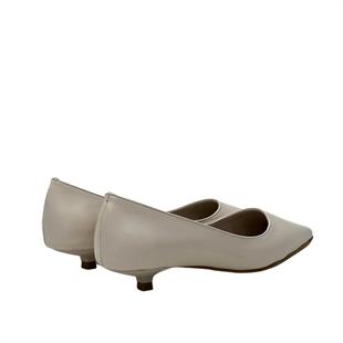 Bej 3 Cm Fındık Topuklu Rahat Stiletto