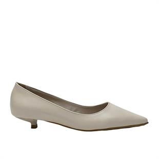 Bej 3 Cm Fındık Topuklu Rahat Stiletto