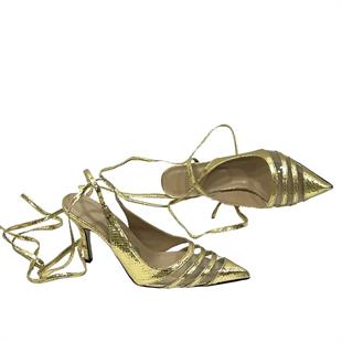 Bilekten Bağlamalı Şeffaf Detyalı 9 Cm Rahat Topuklu Stiletto