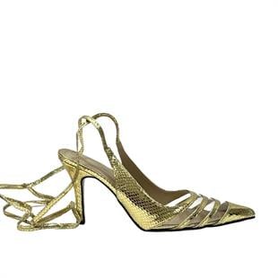 Bilekten Bağlamalı Şeffaf Detyalı 9 Cm Rahat Topuklu Stiletto