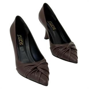 Büzgü Detaylı 8 Cm Rahat Topuklu Stiletto