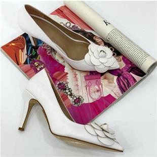 Çicek Tasarımlı 9 Cm Topuklu Stiletto