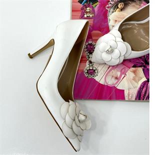 Çicek Tasarımlı 9 Cm Topuklu Stiletto